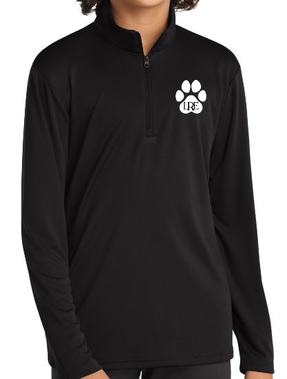 Picture of Kids Pawprint Embroidered 1/4 Zip Dry Fit Pullover